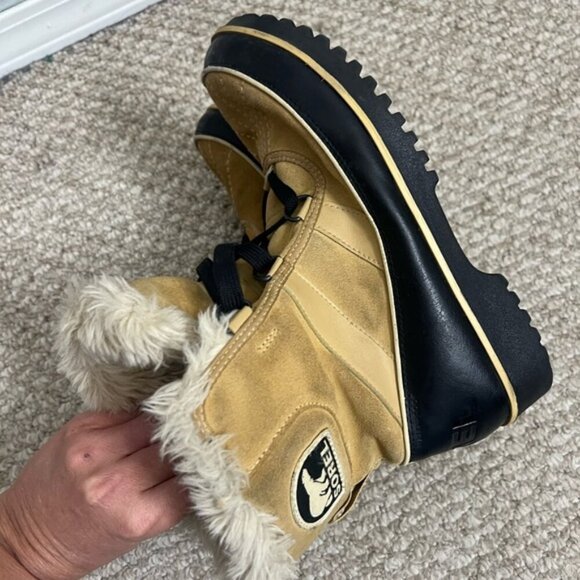 SOREL Tivoli II Women’s Tan Leather Lace Up Winter Snow Boots Size 10 - Picture 8 of 11